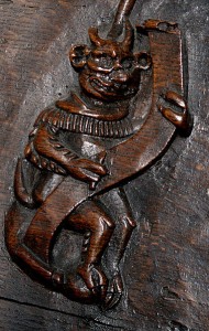 Photo of carving of Titivillus